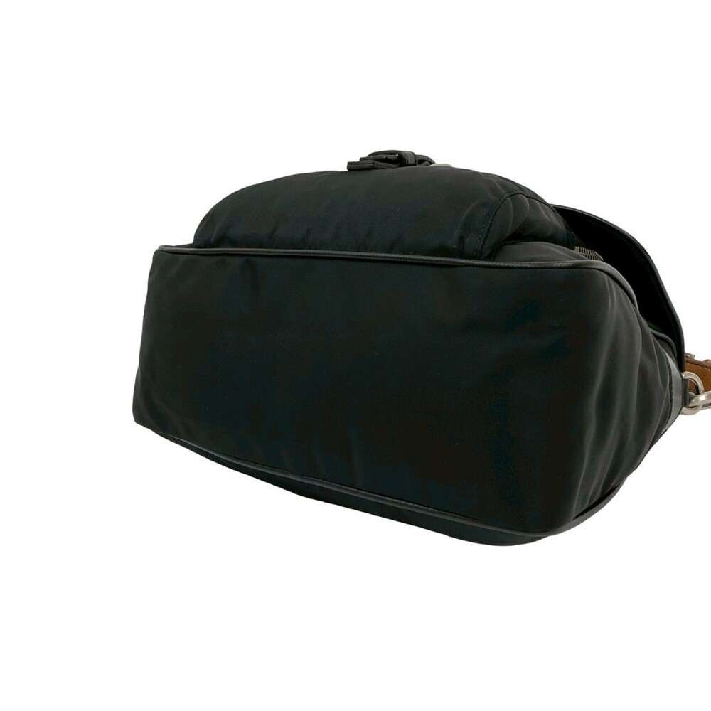 PRADA Black Leather Saffiano Shoulder Bag - Picture 8 of 10
